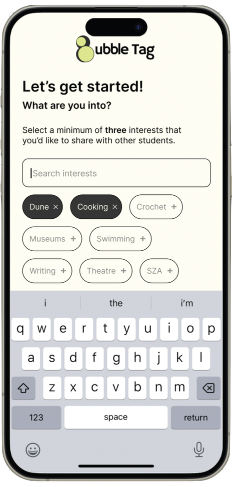 Onboarding screen