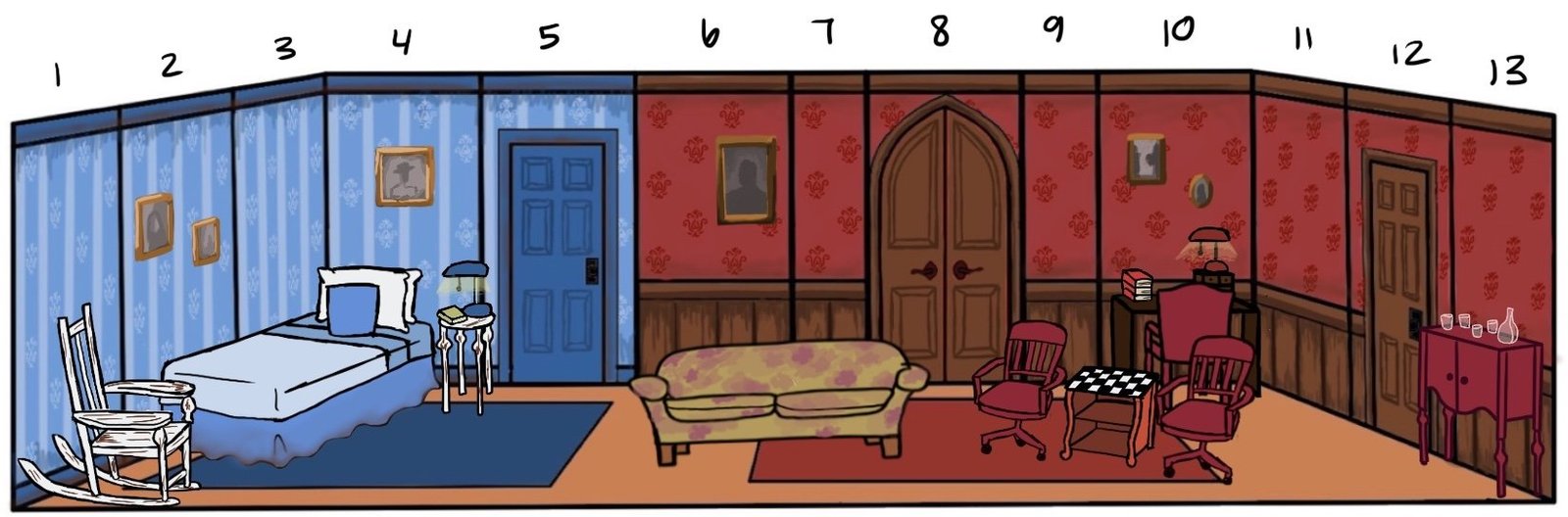 Scale sketch in Photoshop, divided by individual flats