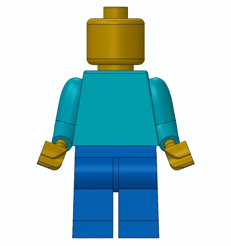 Lego minifigure 3D render animation