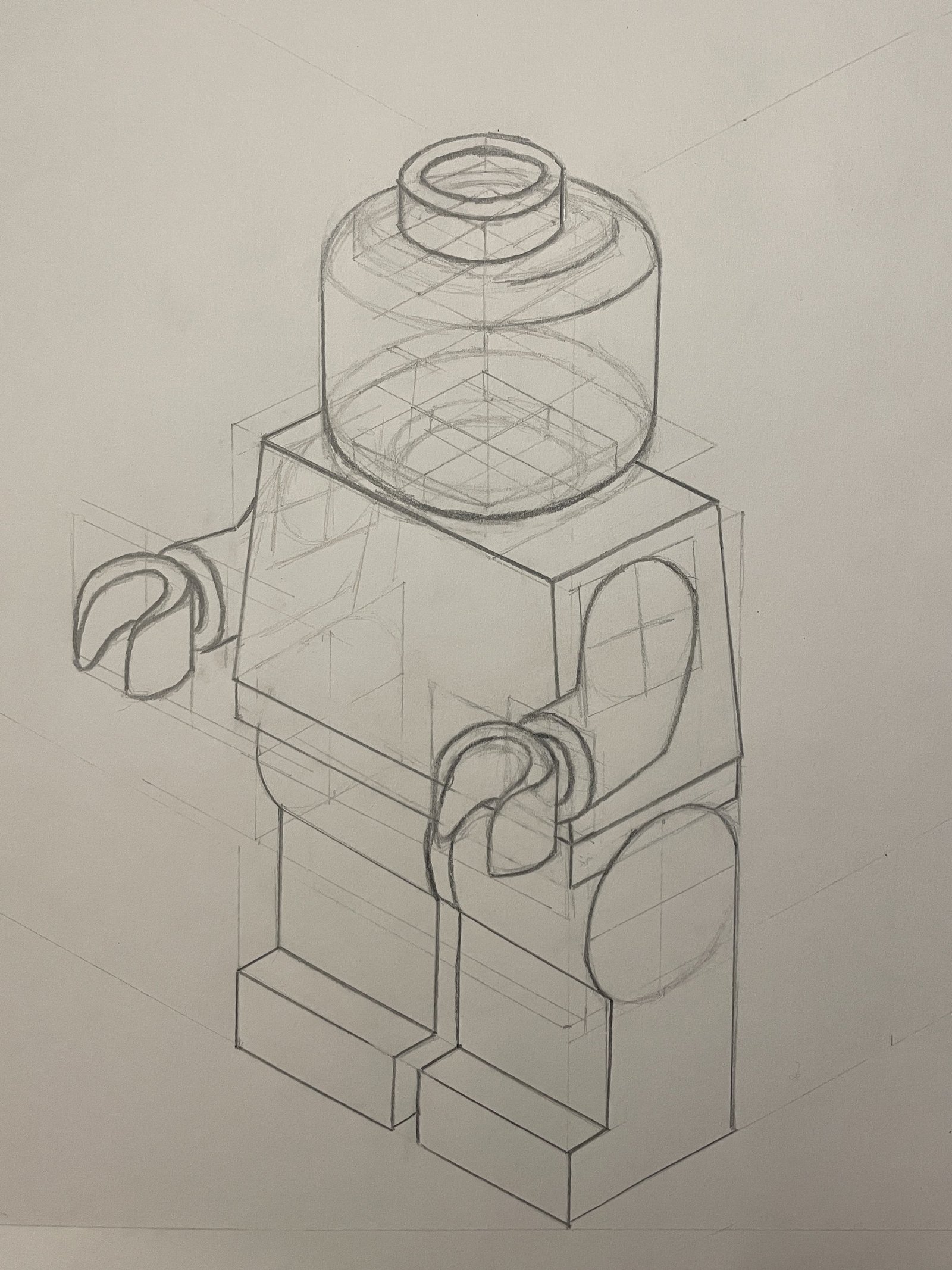 Rough isometric hand-drawing