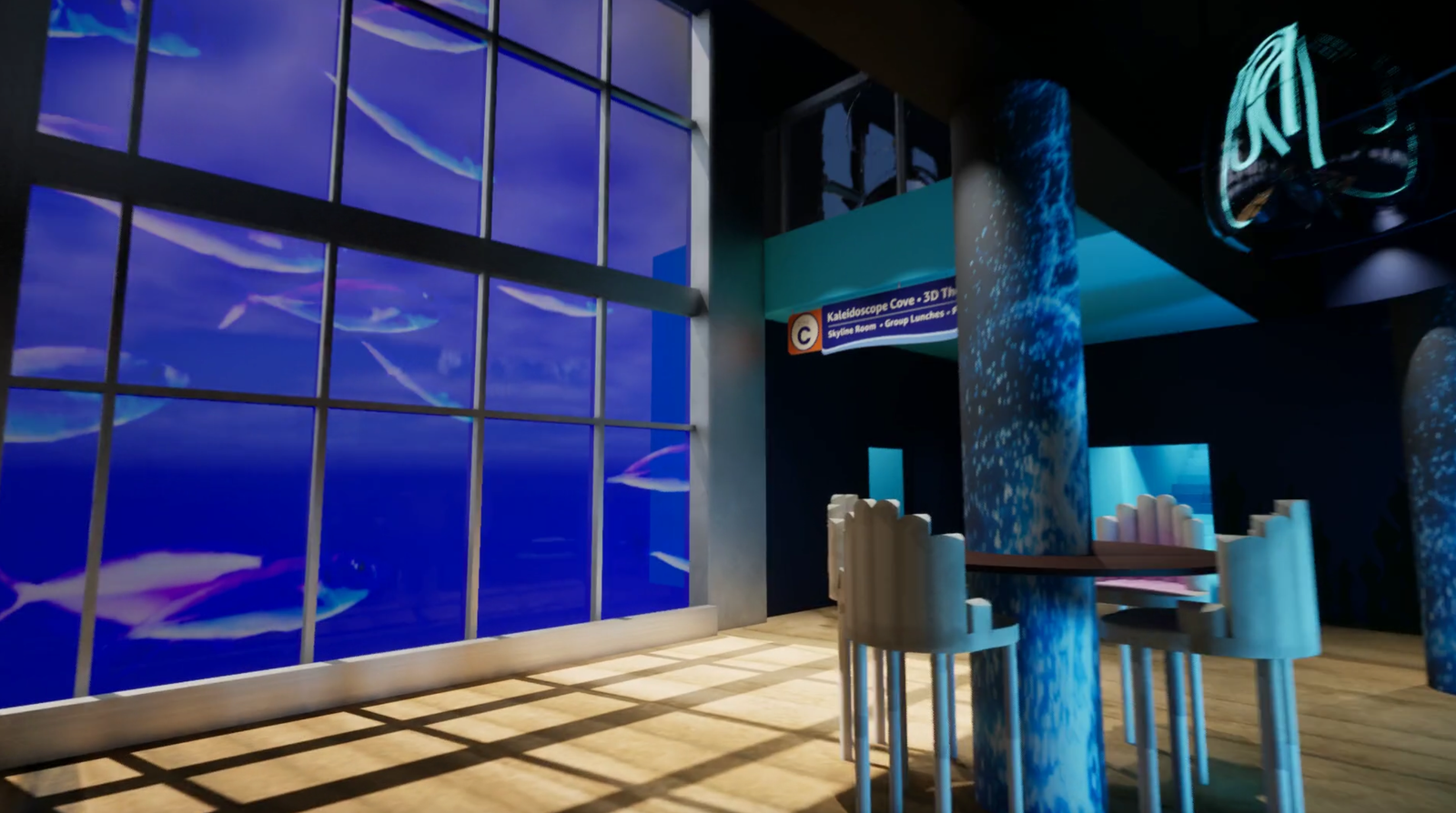 Wayfinding fish window decal