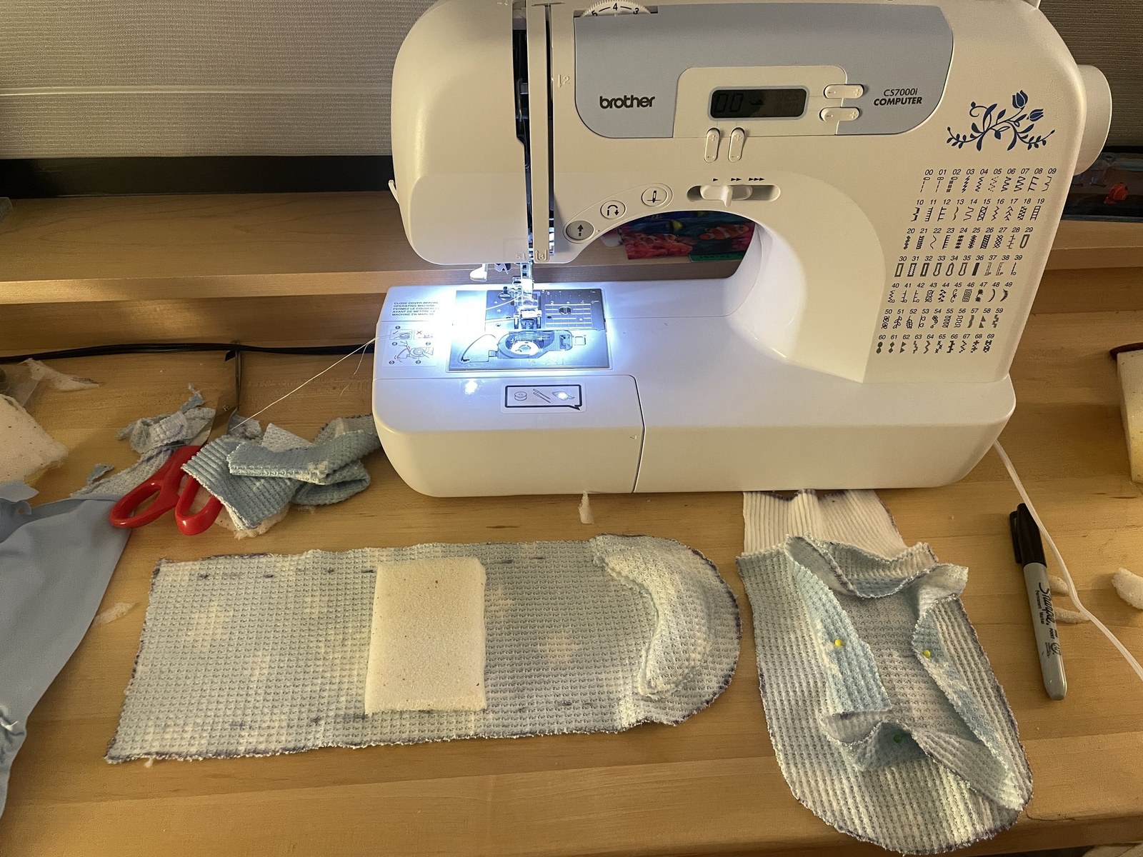 Sewing the second and third prototypes